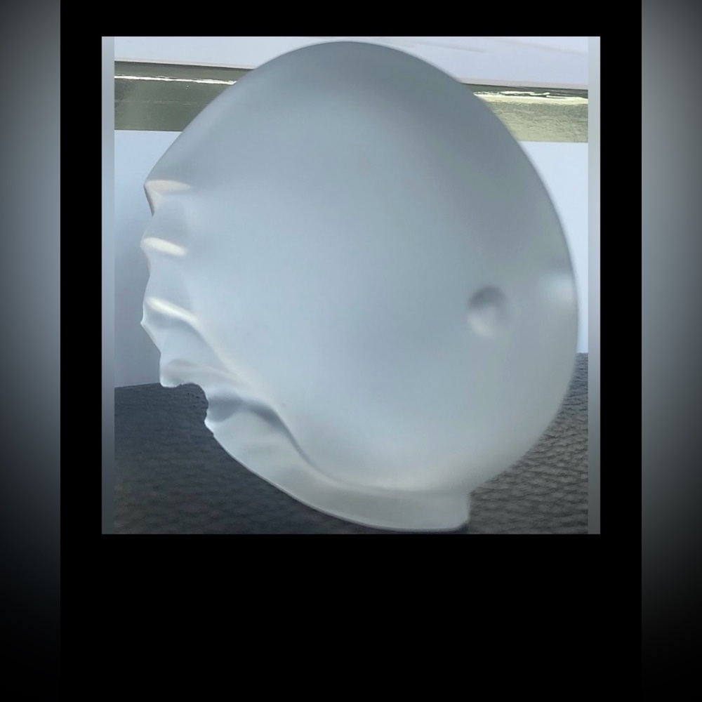 LUCIENNE BLOCH Design Frosted Glass Blowfish Fish Sculpture - Royal Leerdam 1951